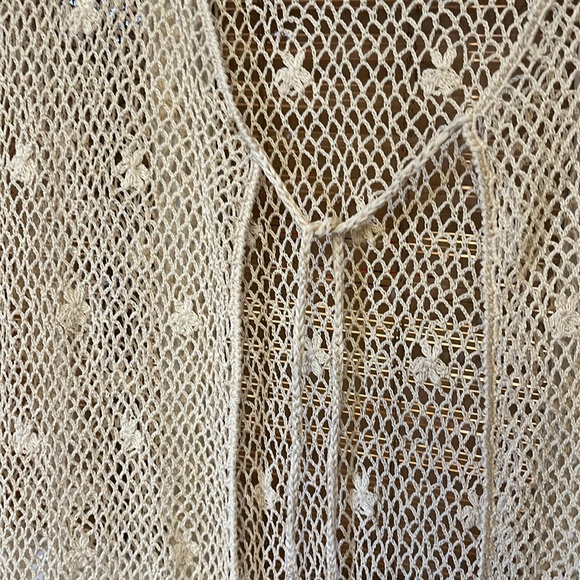 Vintage April Cornell  NWOT small cream crochet long cardigan sweater - Picture 4 of 7